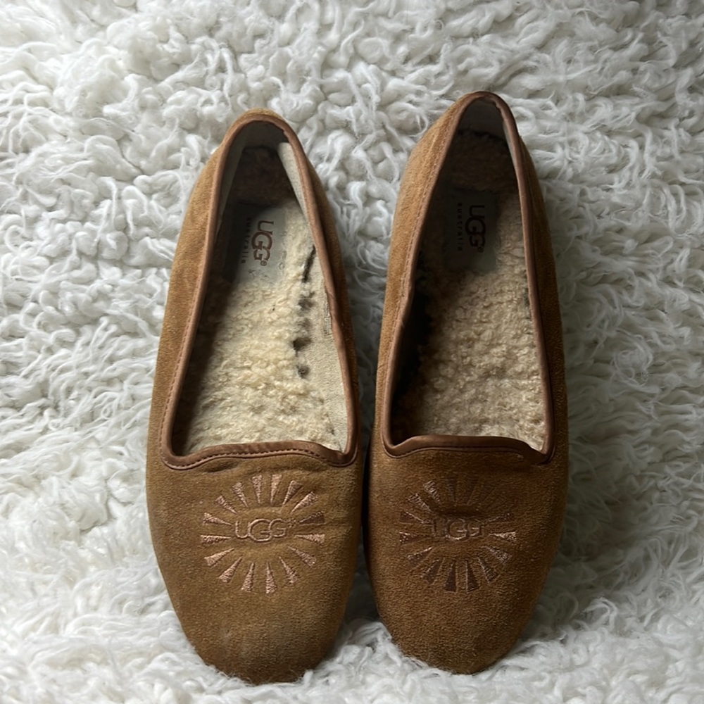 UGG UPPER LEATHER FLAT SHOES